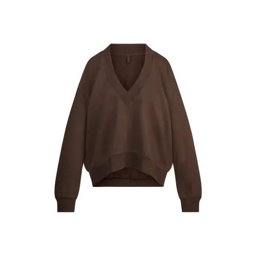 SKIMS FW25 Boyfriend Флис V-Neck Пуловер Толстовка Женская
