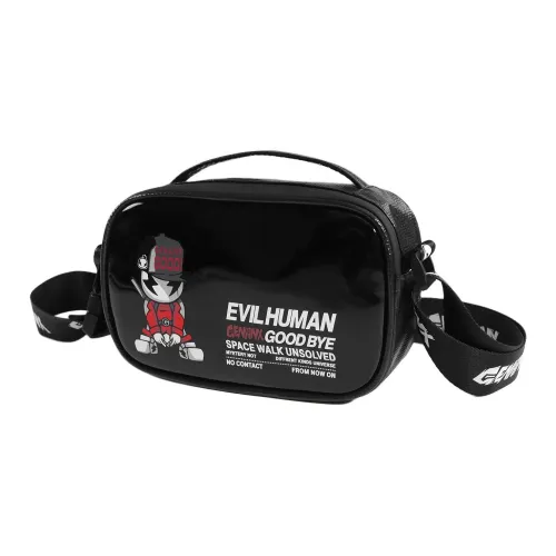 GENANX Нейлоновая квадратная сумка сумка через плечо унисекс черный желтый фруктовый зеленый