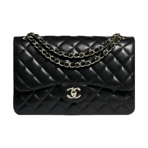 CHANEL Classic Flap CF Sheepskin Flap Bag Crossbody Bag Shoulder Bag Large Women's Black