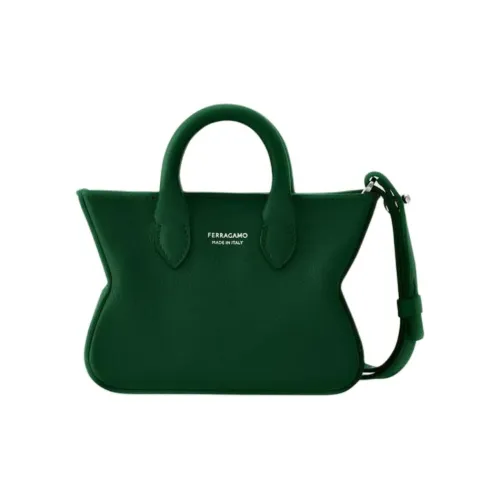 FERRAGAMO Сумка с подвеской из коровьей кожи мерч мини мужской темно-зеленый