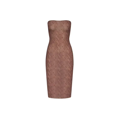 SKIMS FW25 MILKY Прозрачный MIDI TUBE Платье Без рукавов Платье Женское