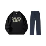 Комплект одежды (Черный топ + Темно-синие штаны)