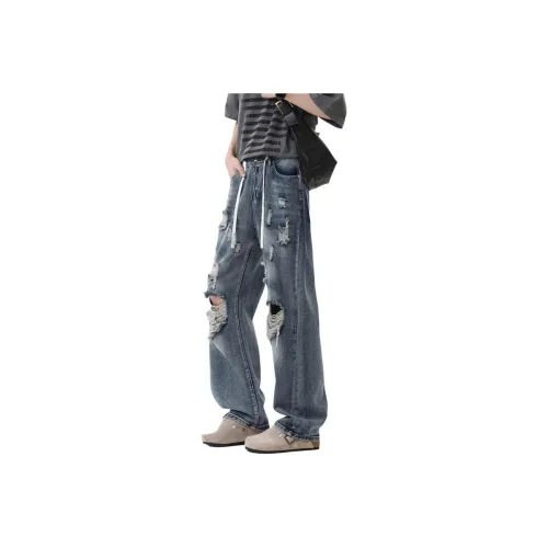 NRXX Синий Серый Унисекс Джинсы