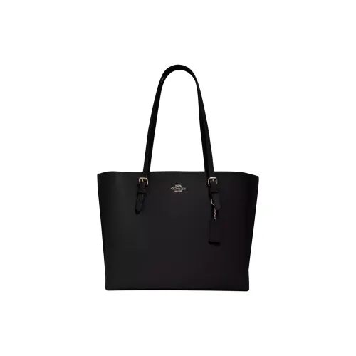COACH Mollie Кожа Тоут Сумка Сумка для покупок Сумка Сумка через плечо Большая Женская Черная