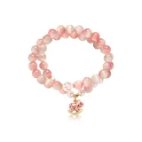 Деревянный браслет с бусинами в виде лошади, покрытый цветной глазурью, розовый