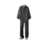 Комплект одежды [Серый топ + Дымчато-серые штаны]