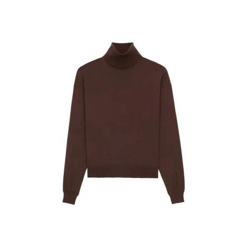 SAINT LAURENT Шоколад Женские Свитера