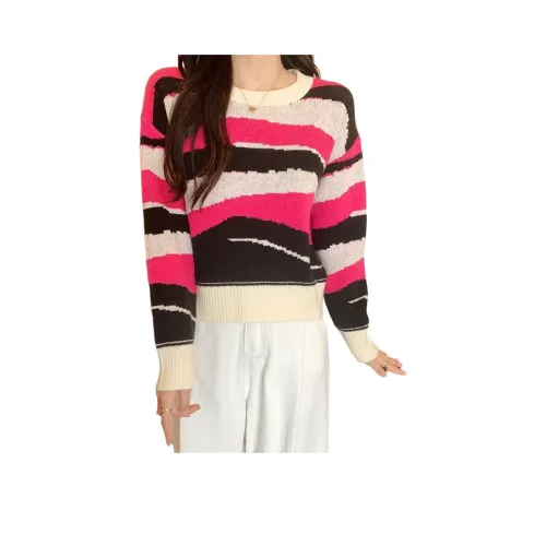 ZVJH Розовый Красный Женский Трикотаж