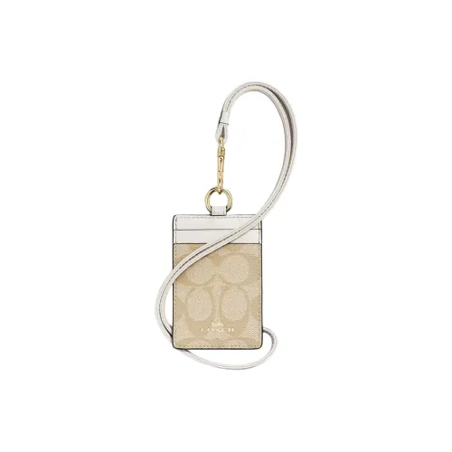 COACH Lanyard Искусственная кожа Картхолдер Картхолдер Мини Женский Хаки Белый
