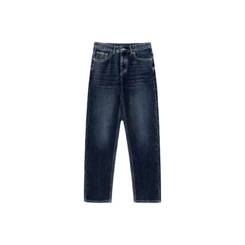 AHCN Синий Серый Утолщенный And Флисовые Подкладочные Мужские Джинсы