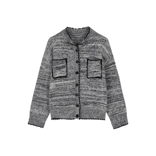 ZVJH Серый Свитер Женские Трикотаж