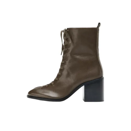 ZARA Ботильоны 7,5 см Женские Тауповые