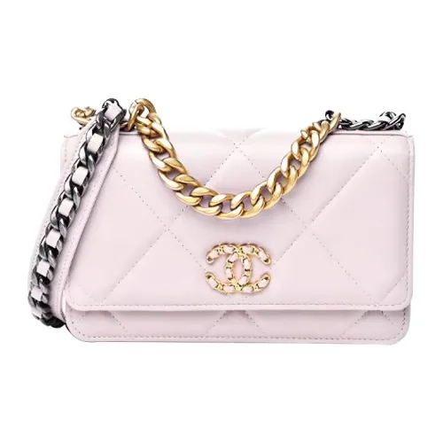 CHANEL 19BagWOC Блестящая сумка из овечьей кожи с клапаном сумка через плечо сумка на плечо женская цвет вишневый цветок розовый