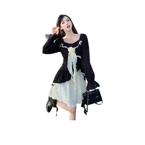 GULIANFEI Длинное платье с длинными рукавами женское