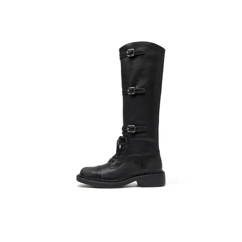 SHOESZOOO Винтаж Рыцарь Ботинки Колено Высокие сапоги 3,5 см Женские