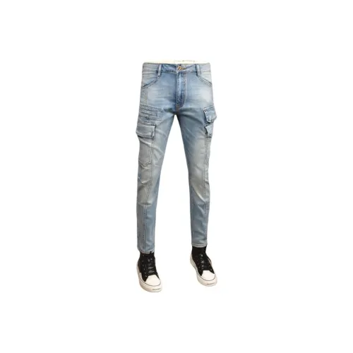 SLLAVIF Светло-синие мужские джинсы