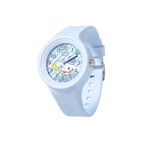zgo Sanrio Cinnamoroll Pompompurin Кварцевый механизм Силиконовый ремешок Часы Унисекс Синий циферблат