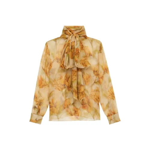 SAINT LAURENT Парфюмированные Апельсиновые Женские Рубашки