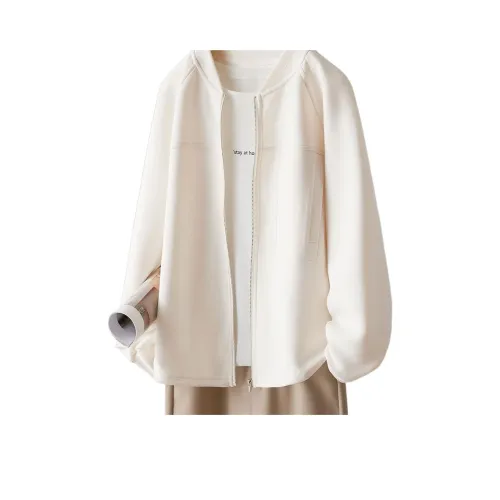 IHIMI Бейсбольная куртка Женская Кремово-белая