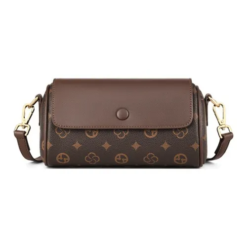 PESASRIE Сумка через плечо из синтетической кожи женская кофейного цвета