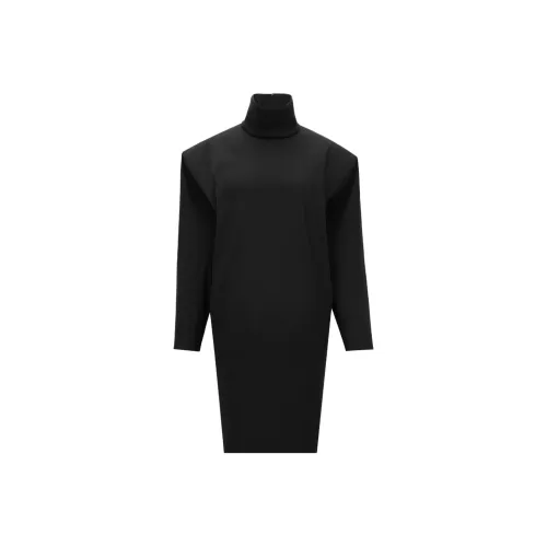 SAINT LAURENT Длинное платье с длинными рукавами женское