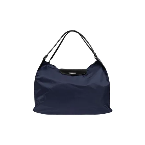 Balenciaga Полиамид с Гладкой Телячьей Кожей Сумка через плечо Большая Унисекс Темно-синий