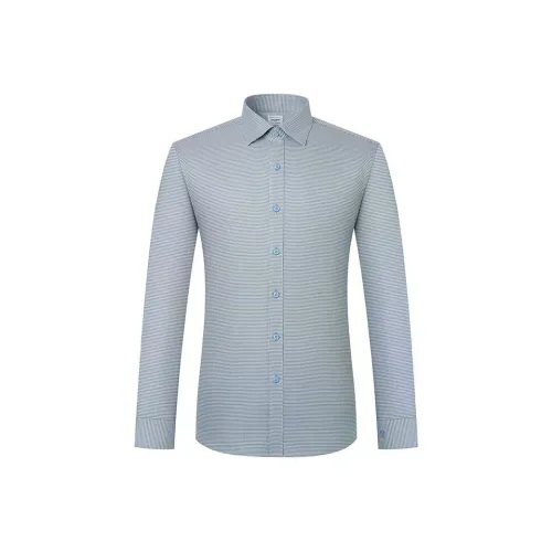 Camicissima Синий Зеленый Гусиная лапка Полу-Французский Ожерелье-чокер Мужские Рубашки