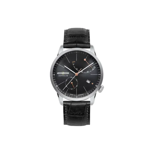 ZEPPELIN Автоматический Механический Часы Мужские 40 мм Черный Циферблат Корпус из Нержавеющей Стали Кожаный Ремешок