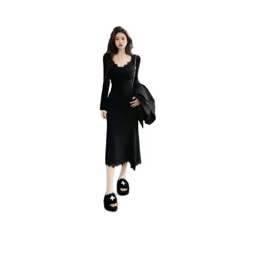 GIUHF Длинное платье с длинными рукавами женское