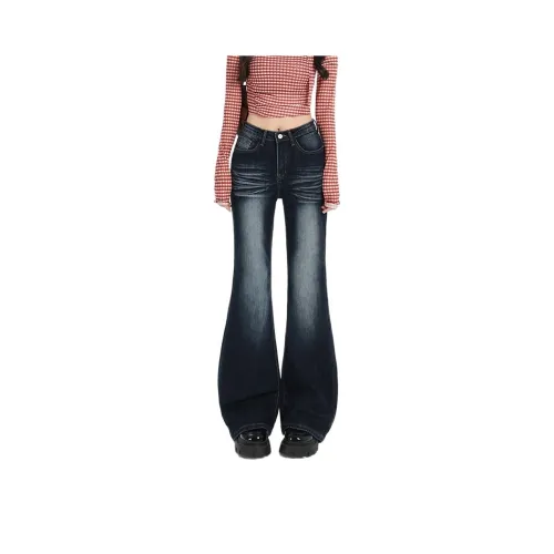 ZVJH Темно-синий женский джинсы