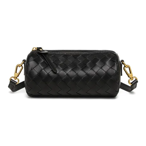 Crtnzo Kroez Сумка из синтетической кожи цилиндрическая сумка сумка через плечо стандартная женская черная