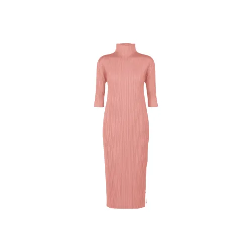 PLEATS PLEASE ISSEY MIYAKE Длинное платье с длинными рукавами женское