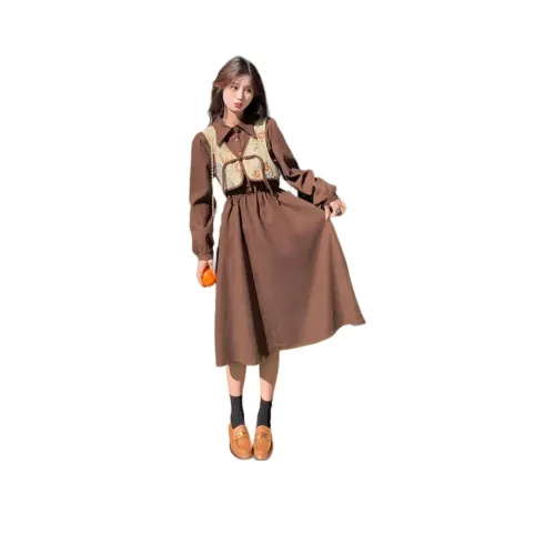 GIUHF Длинное платье с длинными рукавами женское