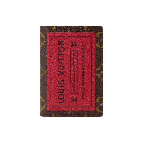 LOUIS VUITTON Покрытый холст Кошелек Мужской Коричневый и Красный