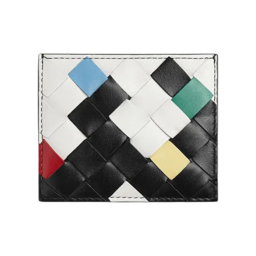 Bottega Veneta Intrecciato Телячья кожа Держатель для карт Женские Черный и Разноцветный