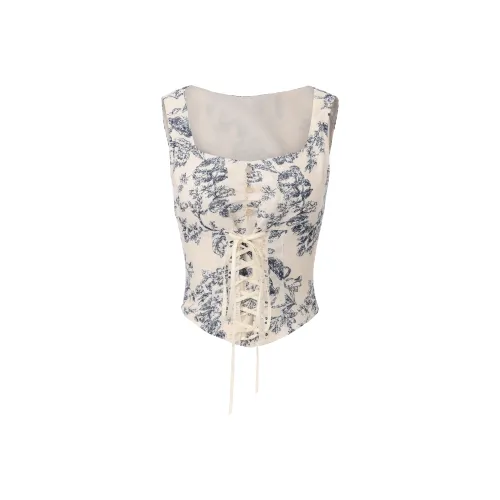 CHIWAWAMEME Бело-голубая керамика Майка Женские Майки