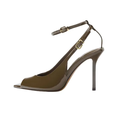 ZARA Узкий каблук Высокие каблуки 10,5 см Женские Хаки зеленый