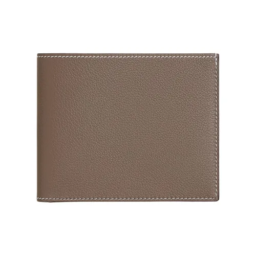 HERMES Citizen Twill Evercolor Телячья кожа Держатель для карт Мужской Drag Платиновый серый PANTONE Серый