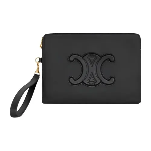 CELINE Cuir Triomphe Коровья кожа Клатч Стандартный Женский Черный