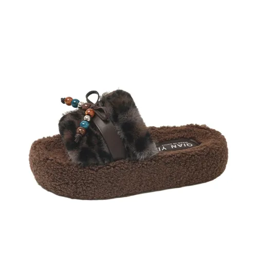 Puppytown Резина Bowknot Beads Пушистые тапочки Женские