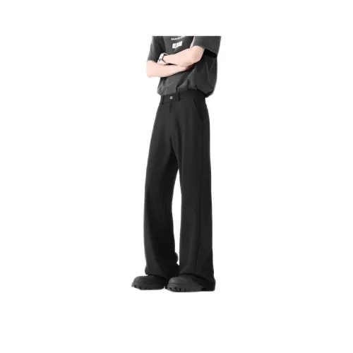 Wooden Rabbit Брюки-клеш для мужчин драпированный минималистский стиль прямой крой повседневные брюки мужской