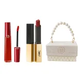 Красная жидкая помада Tube #405 Красные гнилые помидоры 6,5 мл + Yves Saint Laurent Руж Pur Couture #1966 2,2 г