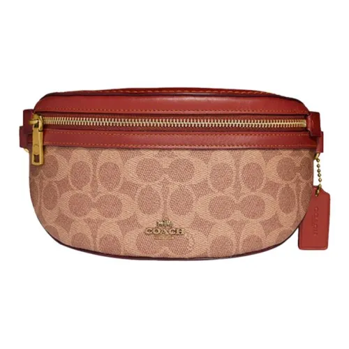 COACH Bethany Кожа Сумка через плечо Слинг-сумка Сумка на пояс Женская Красная и Коричневая