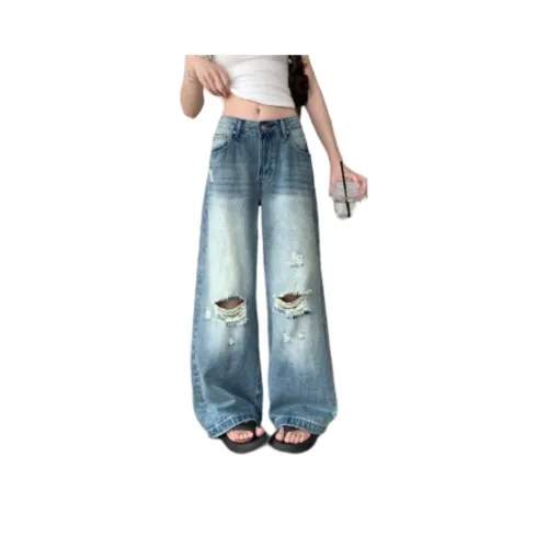 JOPPTI Blue Women's Jeans JOPPTI Синий Женские Джинсы