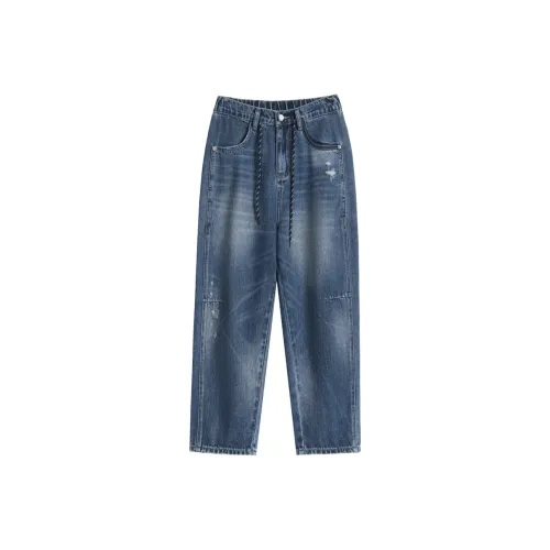 TINGTI Синий Серый Женские Джинсы