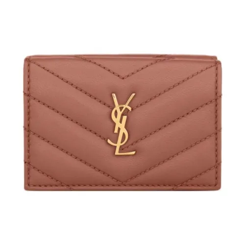 SAINT LAURENT Lambskin Wallet Small Women's Pink