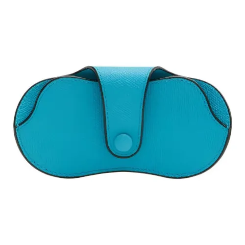 Valextra Millepunte Телячья кожа Чехол для очков Маленький Женские Сапфирово-синий