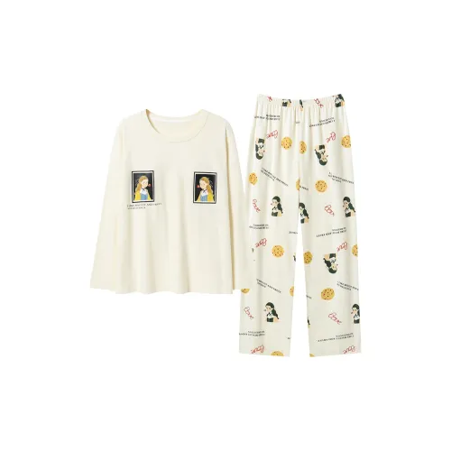 Pretty lady Молоко Белый Женский Пижамный Комплект