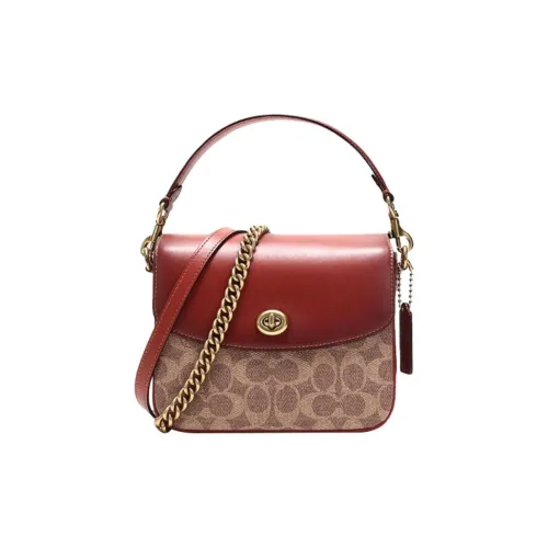 COACH Cassie Холст и кожа Сумка-сумочка Сумка через плечо Сумка на плечо Маленькая женская хаки Ржавый