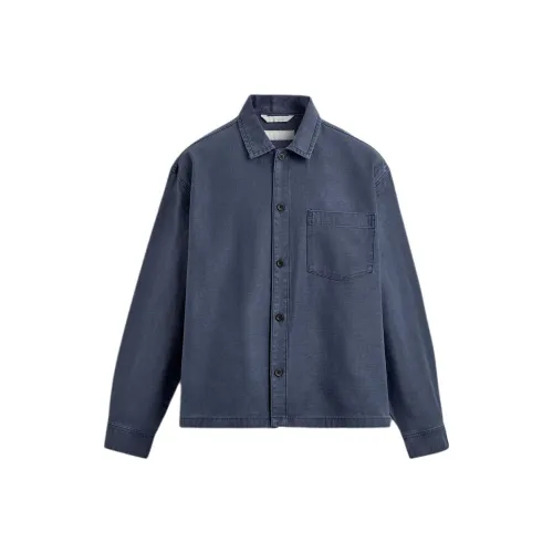 ZARA Темно-синие мужские рубашки